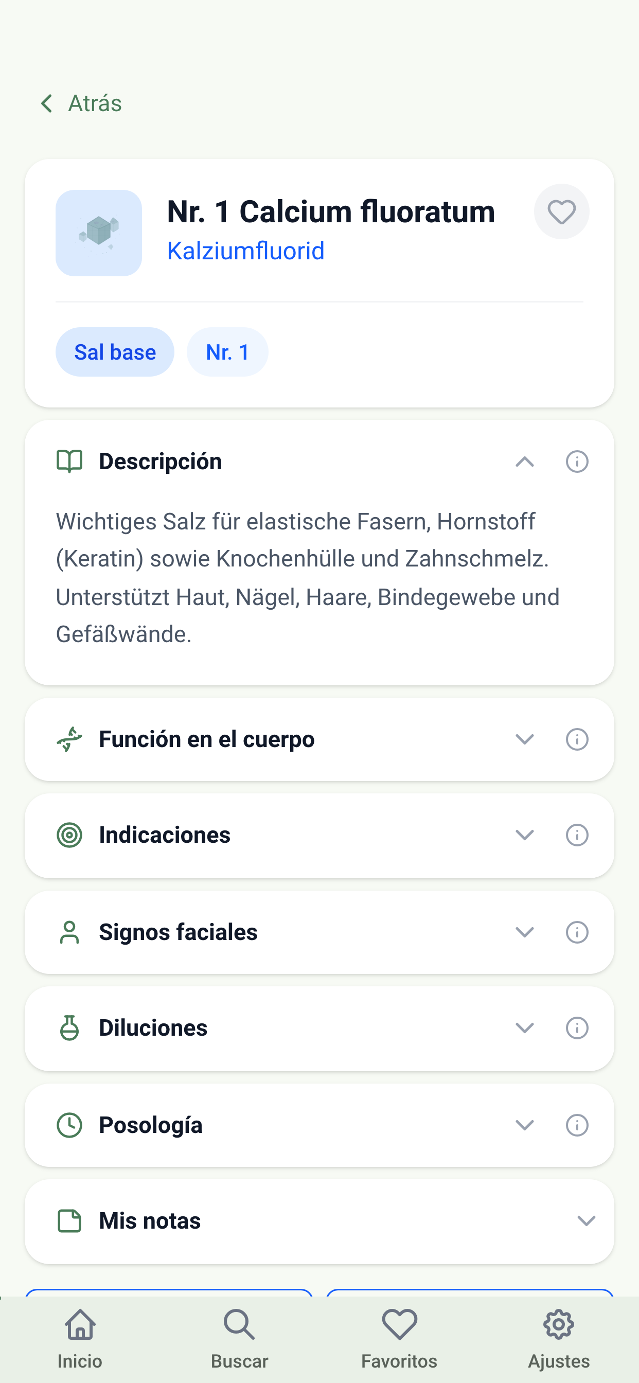 Detalle de la sal de Schüssler