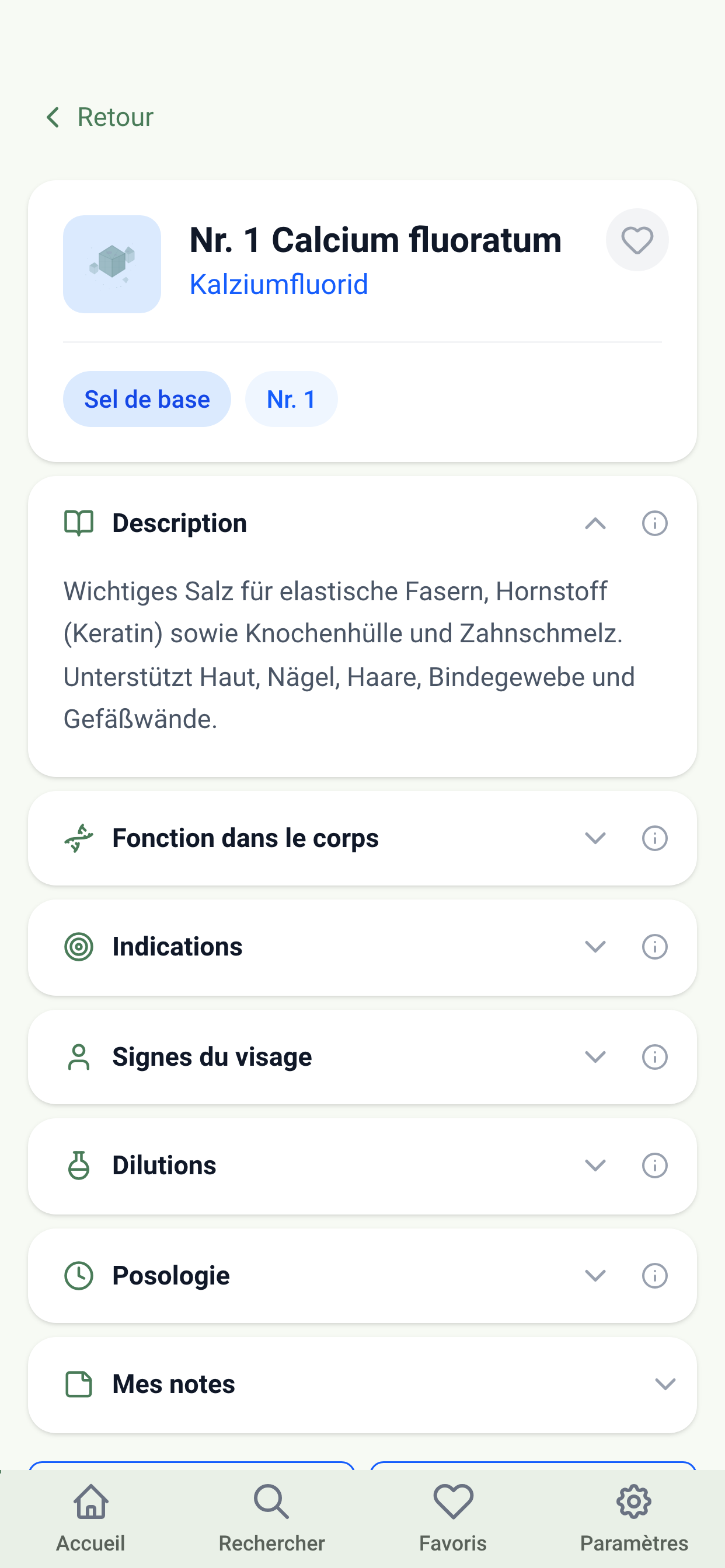 Fiche du sel de Schüssler