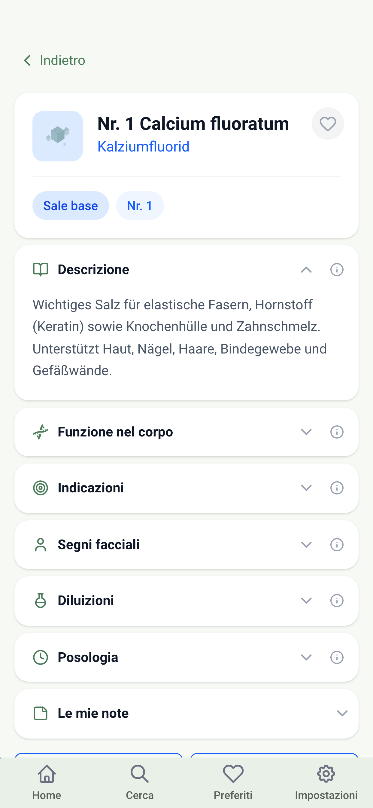 Dettaglio del sale di Schüssler